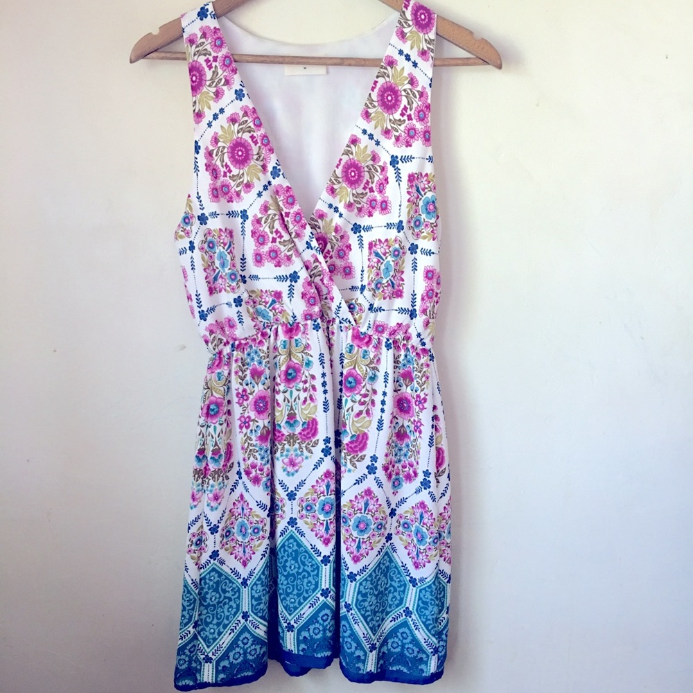 Anthropology Everly Floral Sleeveless Dress M